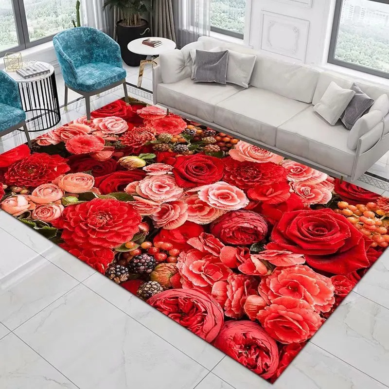 Red Rose Rugs for Living Room  - Maranta Prayer Plant review and price