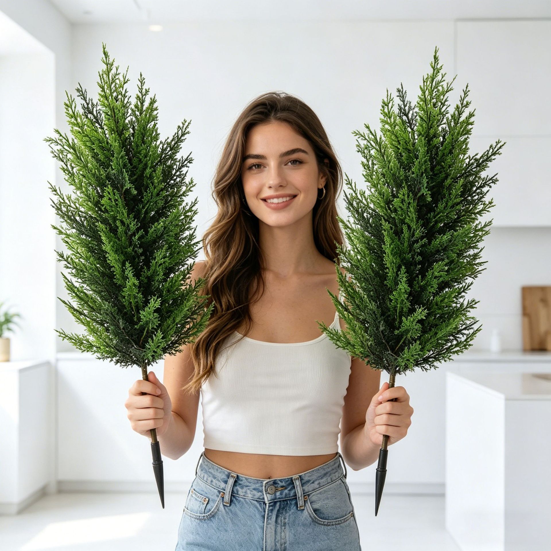1/2pcs Artificial Cypress Real - Dracaena Marginata review and price